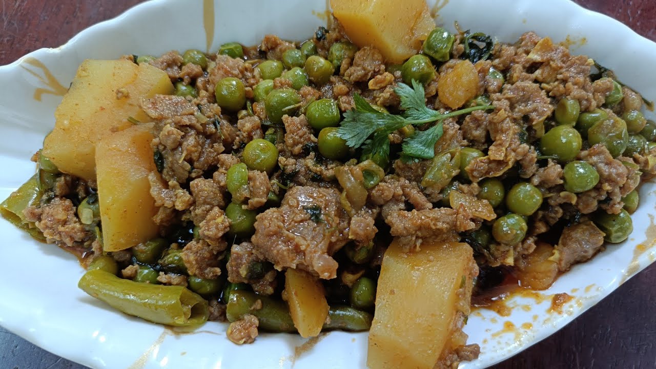 Alu Matar Kheema recipe hyderabadi breakfast #food #recipe 