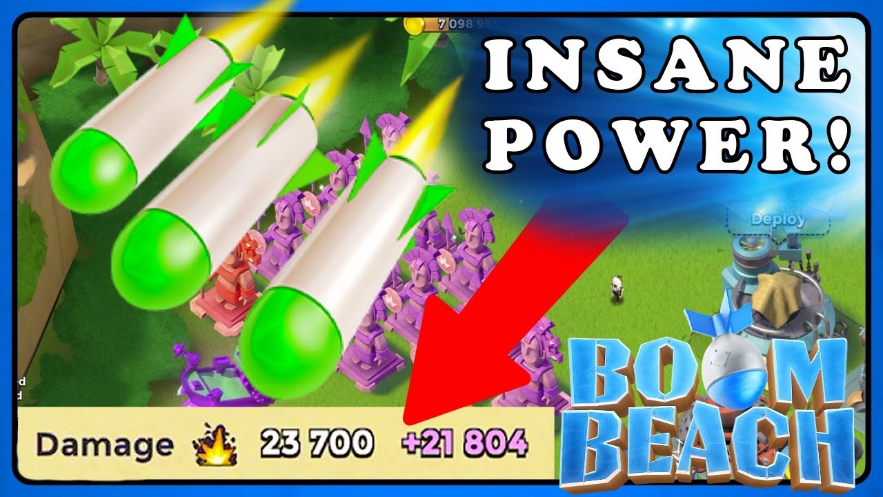 Boom Beach: 45k Damage Barrage on GBE Account, No Troops Needed.