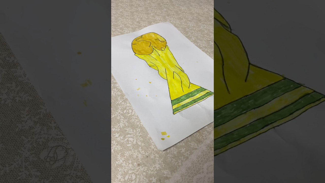 drawing FIFA world cup trophy #ytshorts #shorts #art