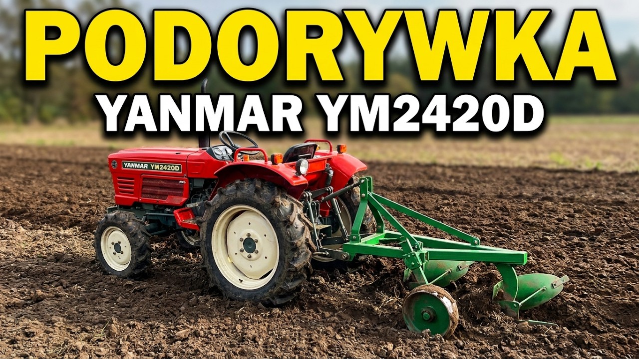 Yanmar YM2420D , pług 2 kibowy , szczernisko , podorywka plowing orka