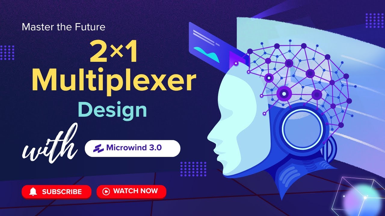 14. 2&times;1 Multiplexer using Pass Transistor design in Microwind.