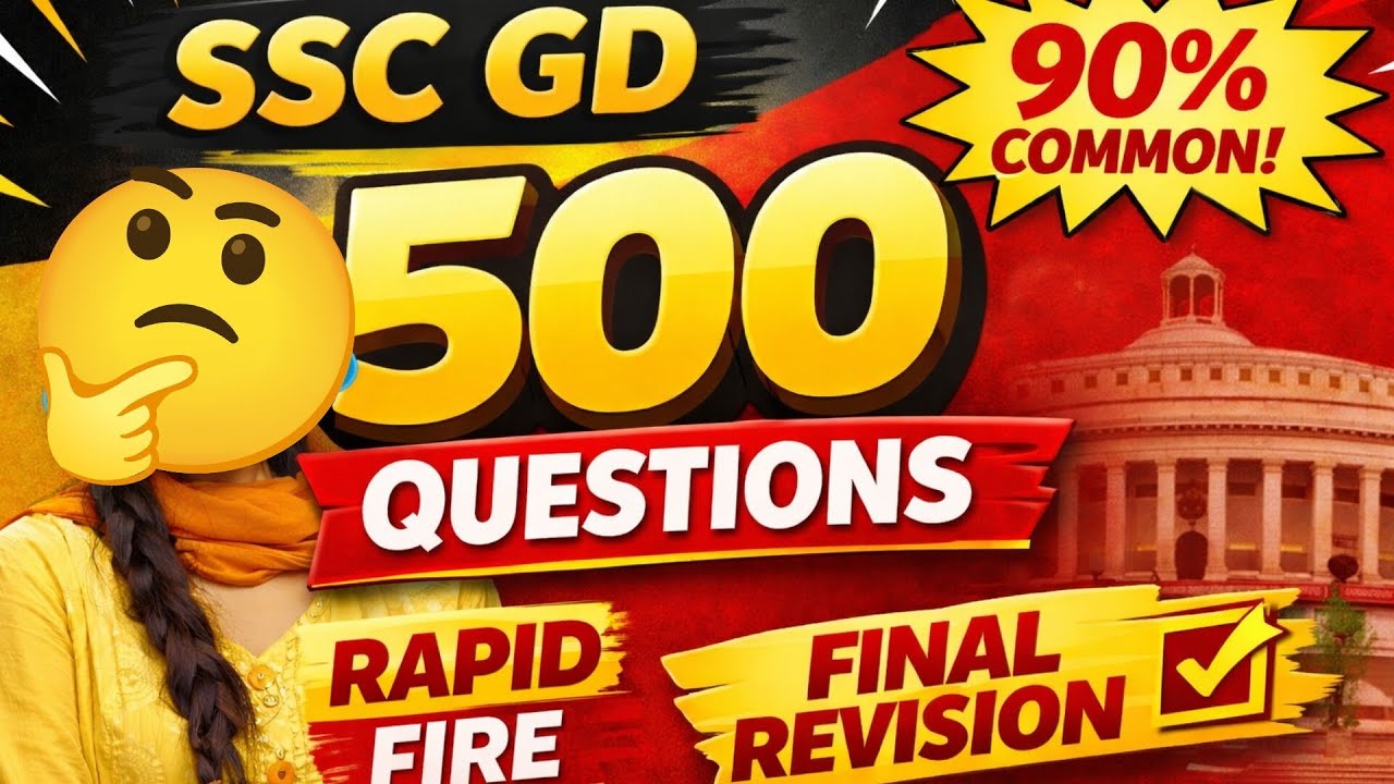 SSC GD Rapid Fire 500 GK | Exam Before Revision 🔥🎯 #rapidfire #sscgd #wbp #wbcs #mts #railway 