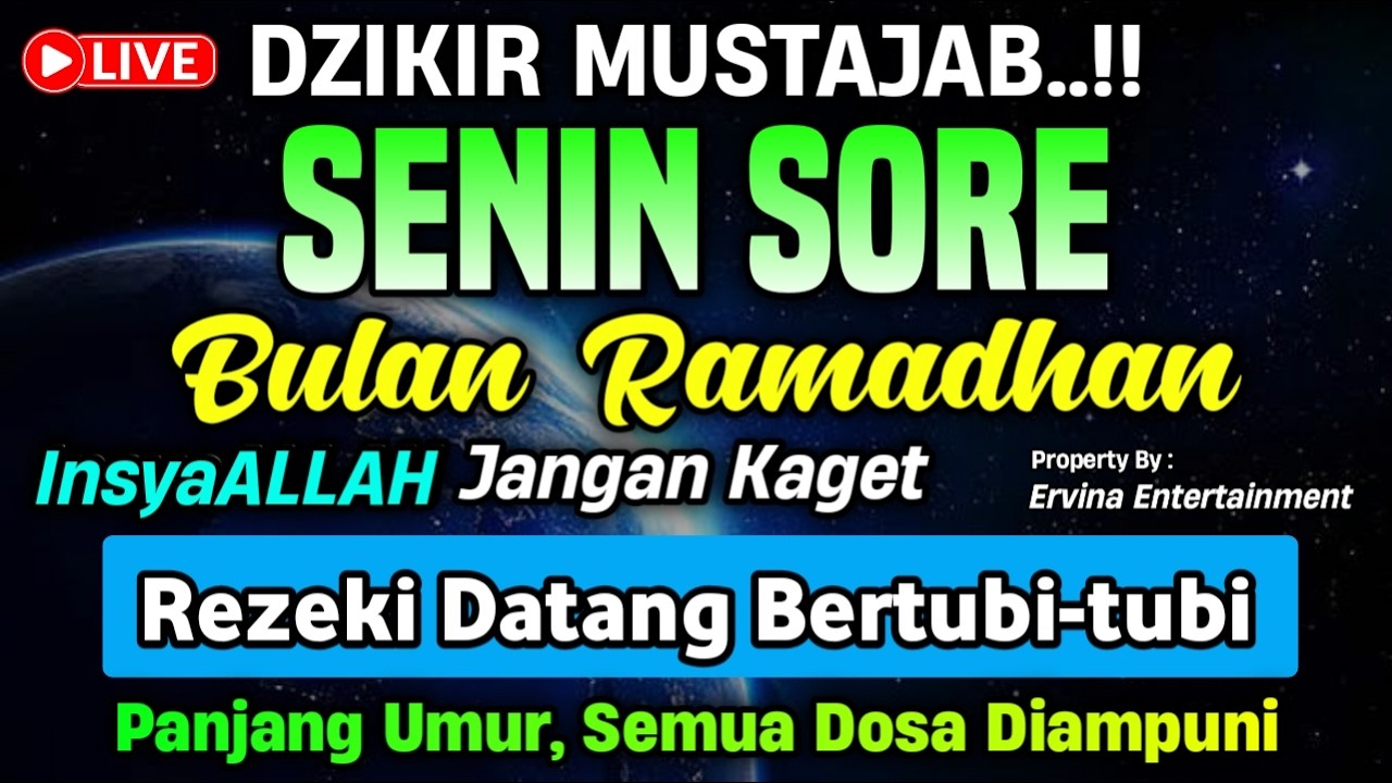 DZIKIR SORE HARI SENIN MUSTAJAB..!! Doa Pembuka Pintu Rezeki dari Segala Penjuru | DZIKIR SORE