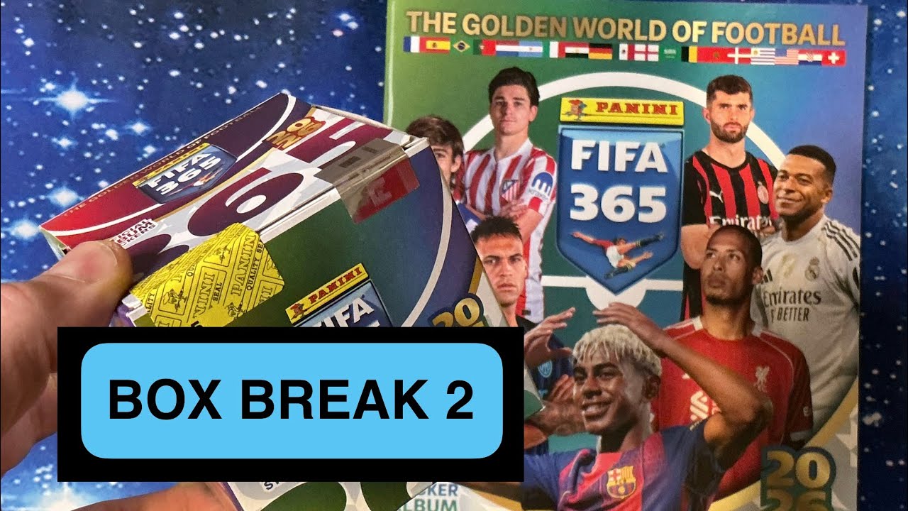 Полное открытие коробки с наклейками Panini FIFA 365 2026.