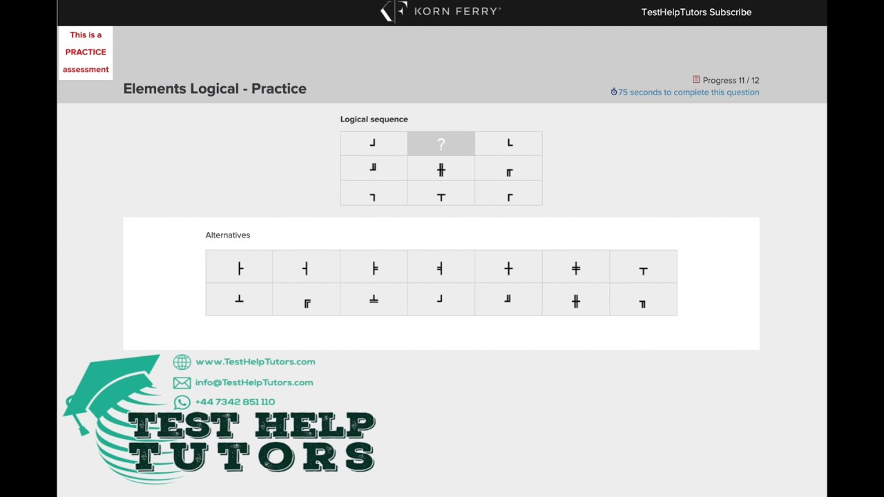 TalentQ Korn Ferry Elements Logical Practise Question 11 - Non-Verbal Reasoning Psychometric Test
