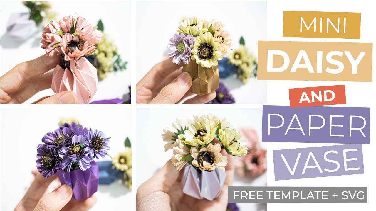 How to Make Mini Paper Flower & Paper Vase from Cardstock - AMY DIY CRAFT
