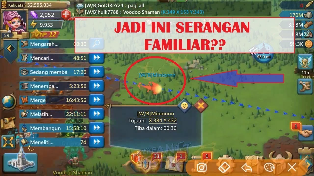 PENYERANGAN KASTIL MENGGUNAKAN SKIL ATTACK FAMILIAR  -  LORDS MOBILE