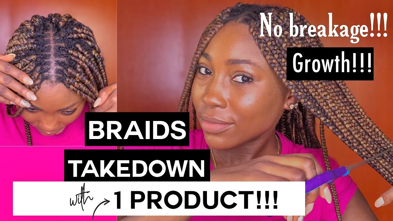 Box Braids Takedown after 2 months || Safely remove Buildup, No Breakage + Growth!
