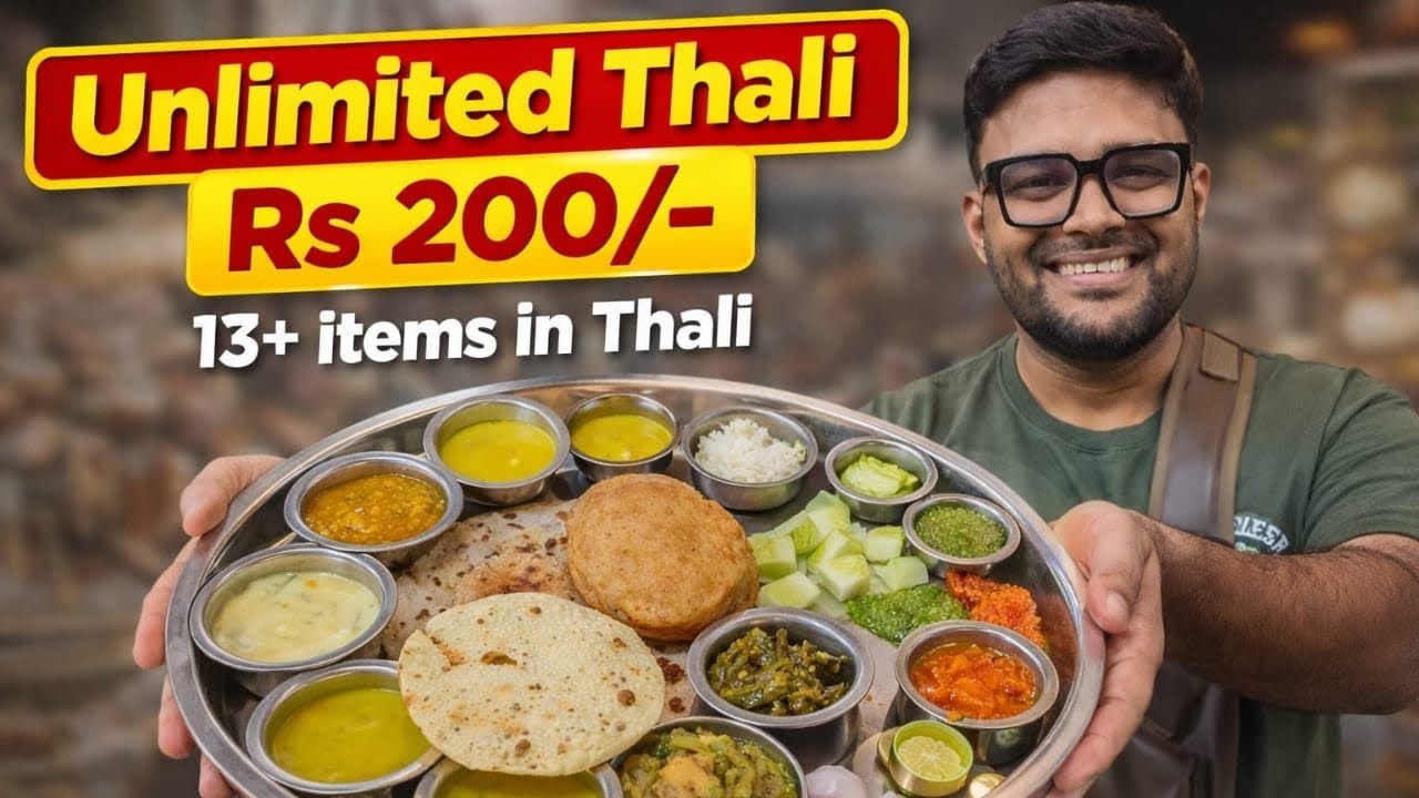 Unlimited Thali Rs 200/- 😋| 13+ Food items in thali | sagar dinning hall#borivali #food #foodie 