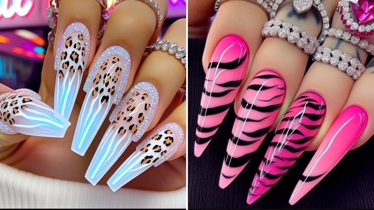 🔥 Wild Animal Print Nail Art 2025 | Leopard & Zebra Acrylic Nails Design Ideas 💅✨