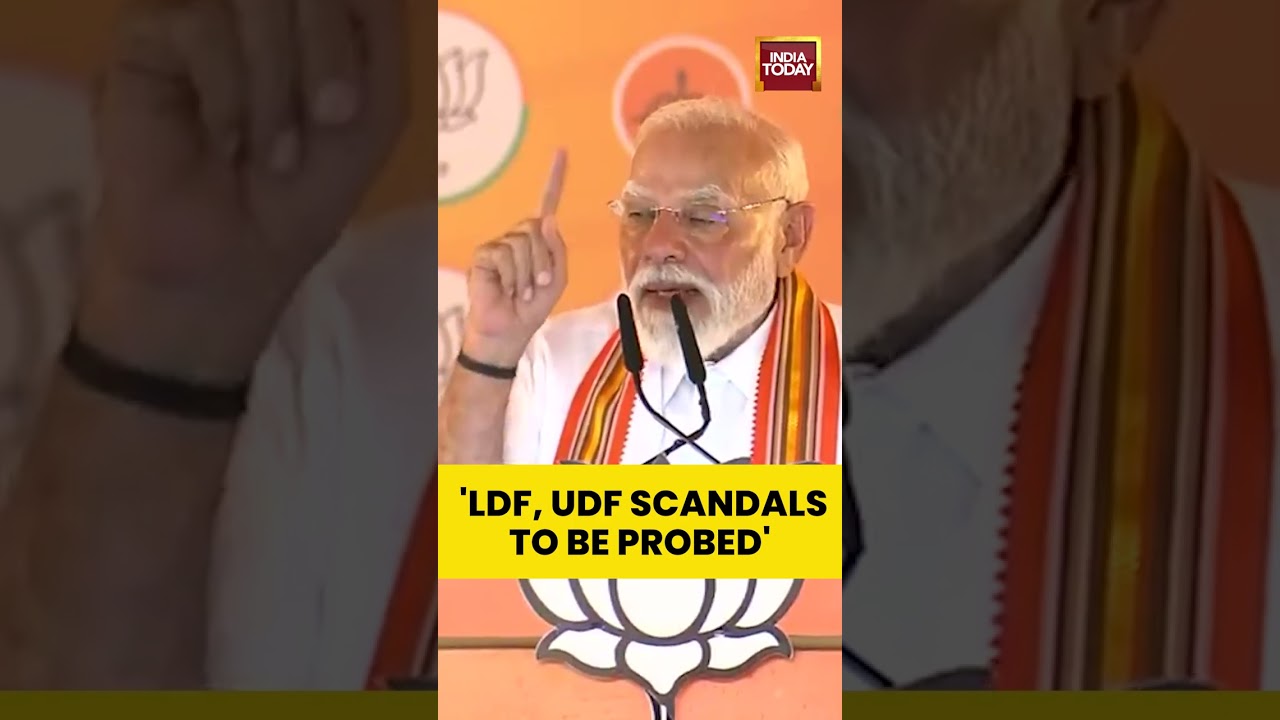 Keralam: PM Modi Says BJP Will Probe 'LDF-UDF Scams' if Voted to Power | Palakkad Rally