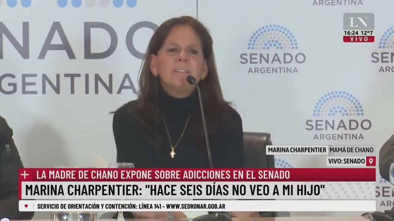 La madre de Chano expone sobre adicciones en el Senado: 