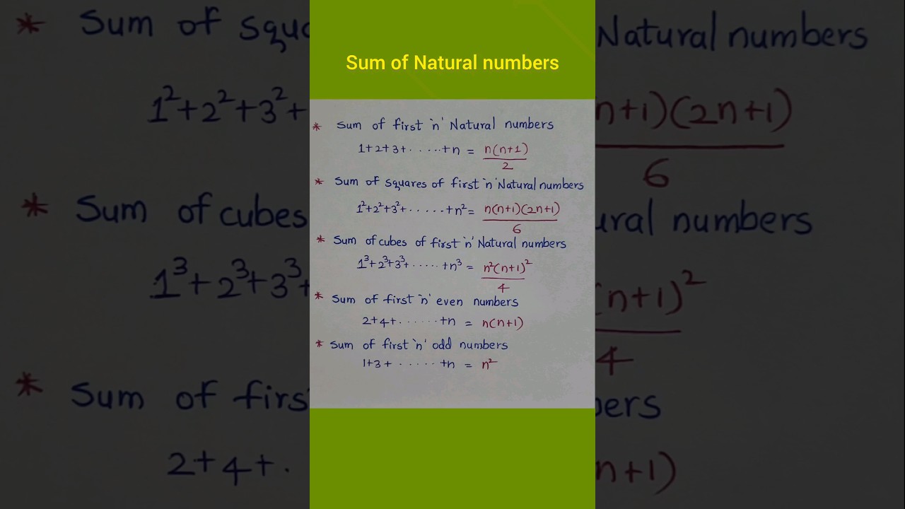 Sum of first 'n' Natural numbers || Sum of Natural numbers