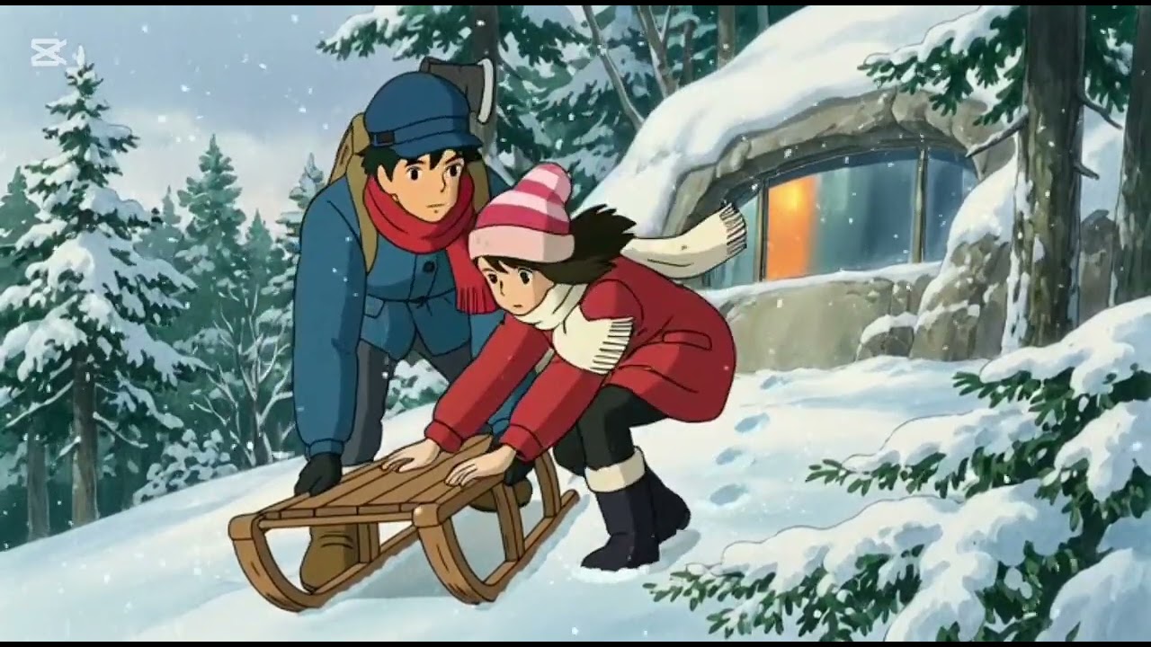 Snow-Covered Winter Forest | Ghibli ASMR Love, Warmth & Cozy Moments – Ren & Mei