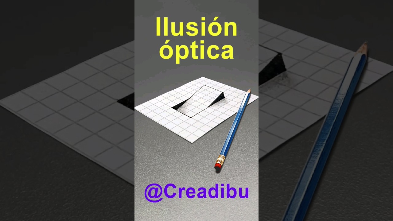 Ilusi&oacute;n &Oacute;ptica: Tecla 3D en Papel 🎨🔍 Cuadriculado! 🎨✏️