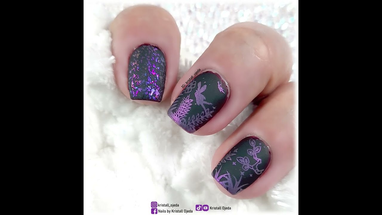Night Time Fairy 🧚🏽 || Stamping Nail art 💅🏽