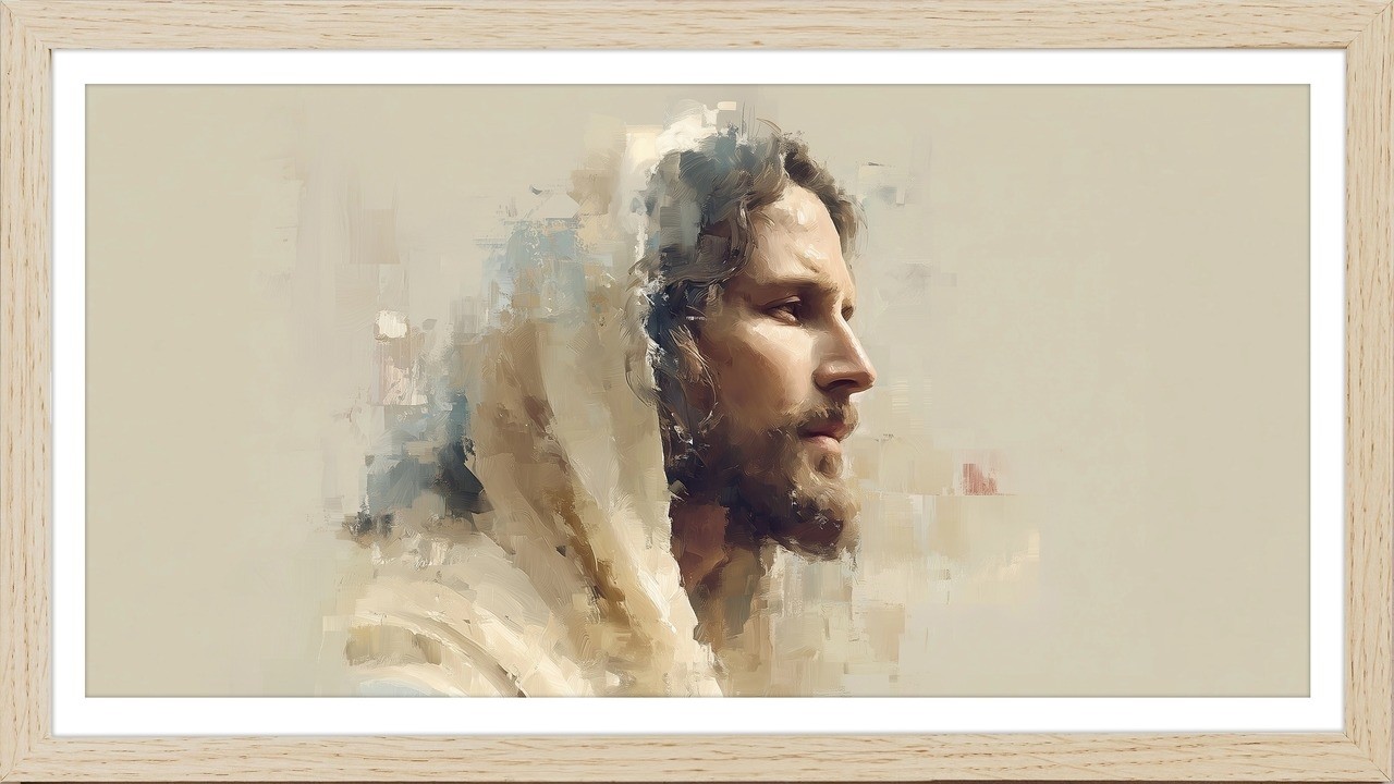 Frame TV Art: Christ Portrait in Soft Neutral Tones | 4K TV Screensaver | 10 Hours