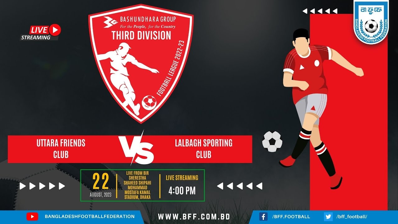 LIVE | Uttara Friends Club vs Lalbagh Sporting Club | Third Division (U-17) Football League 2022-23