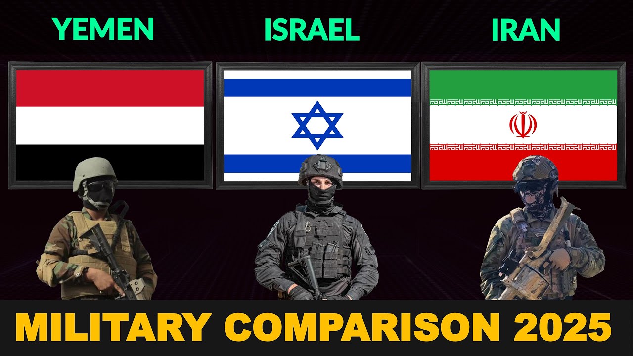 Yemen vs Israel vs Iran Military Power Comparison 2025
