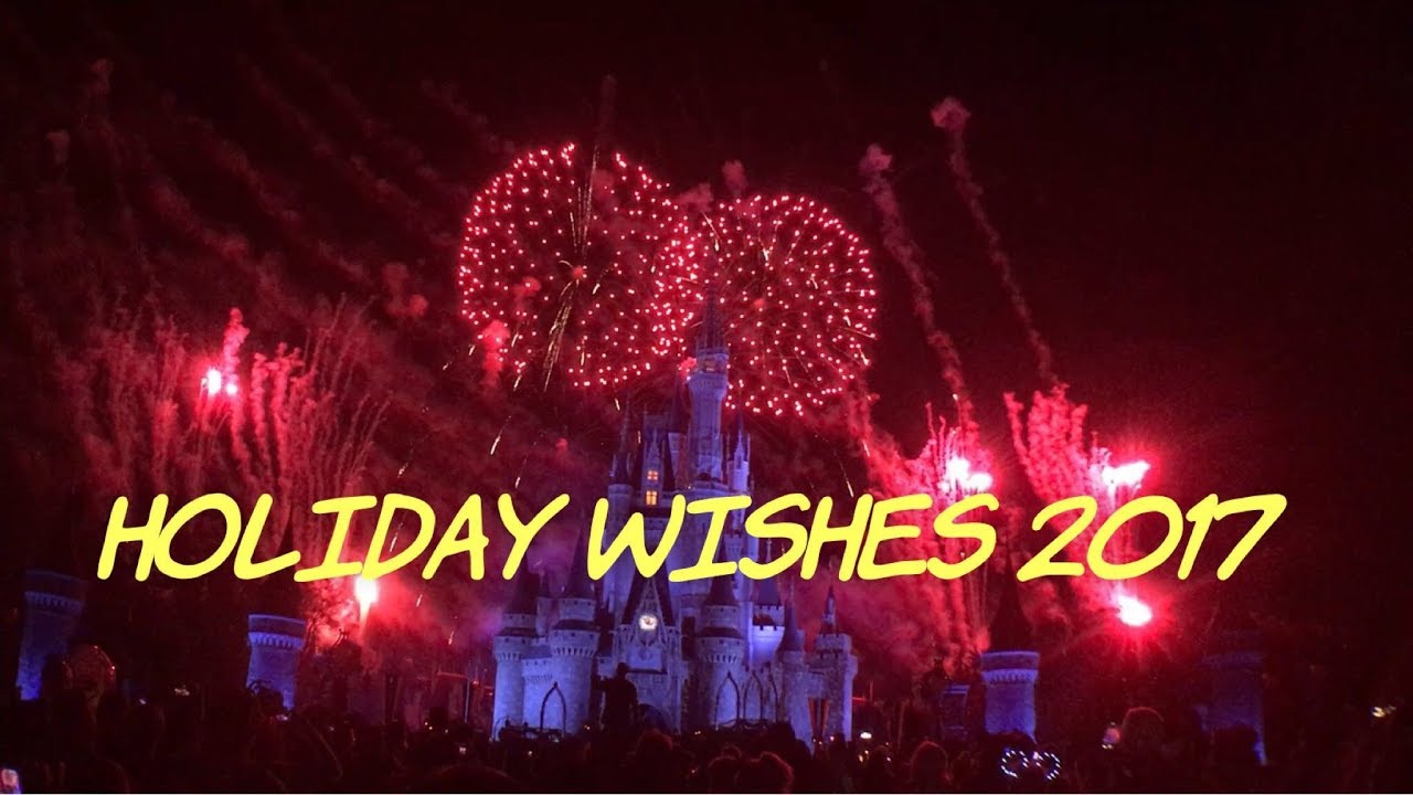 2017 Holiday Wishes Disney World Magic Kingdom Fireworks Show at Mickey's Very Merry Christmas Party