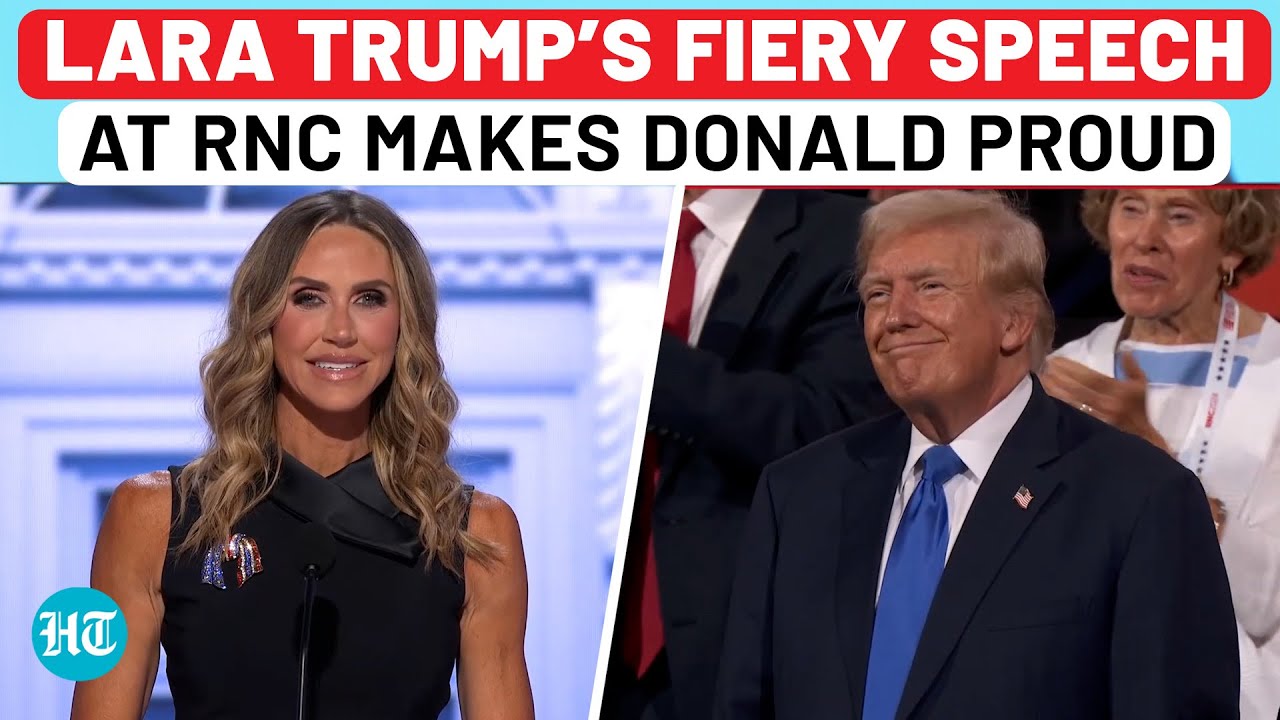 Невестка Дональда Трампа, Лара Трамп, очаровала публику своей вдохновляющей речью на съезде Респу...