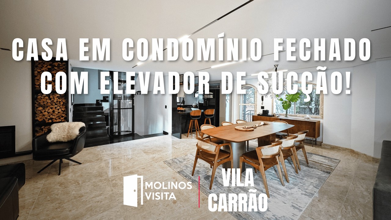 CASA ALTO PADRÃO EM CONDOMÍNIO FECHADO COM ELEVADOR DE SUCÇÃO | MC3150 | Molinos Visita