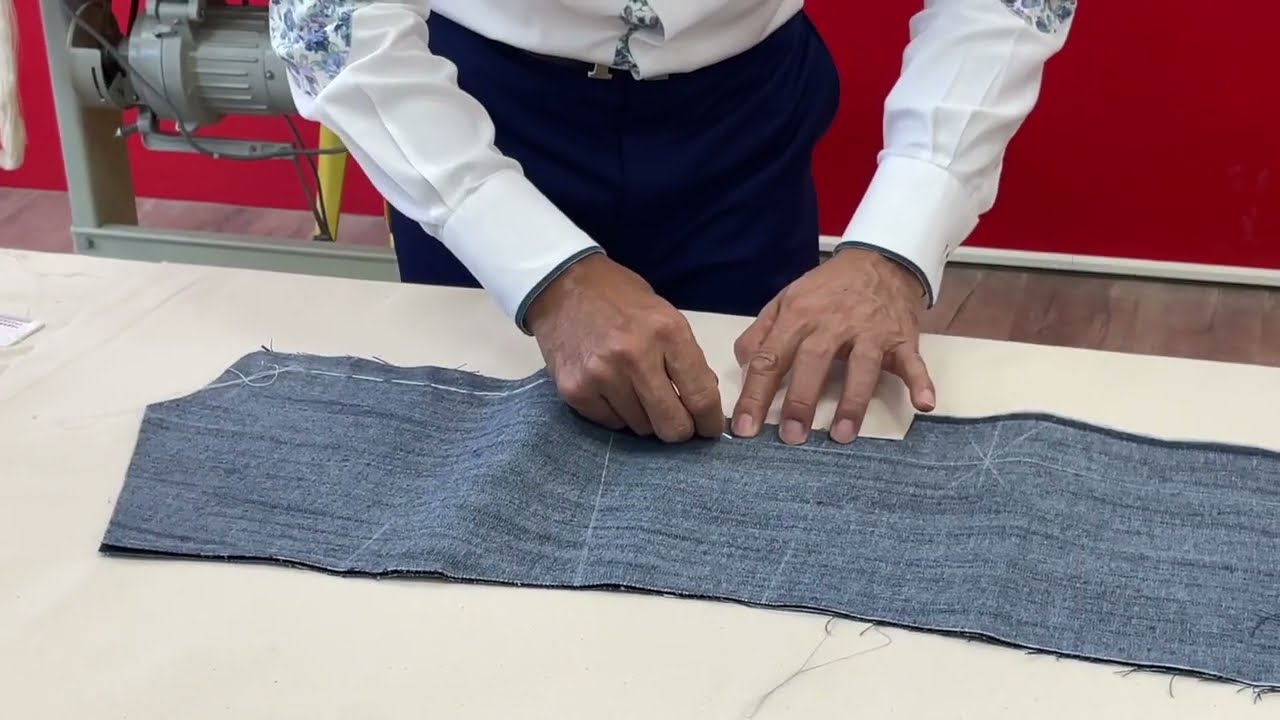 休閒牛仔西裝 製作後身片表布