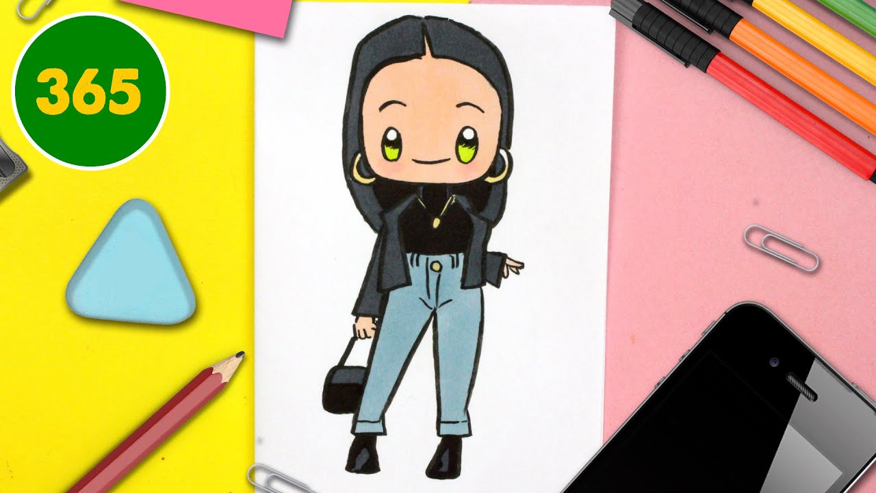 COMMENT DESSINER UNE FILLE KAWAII – Dessins kawaii facile - comment dessiner des personnages kawaii