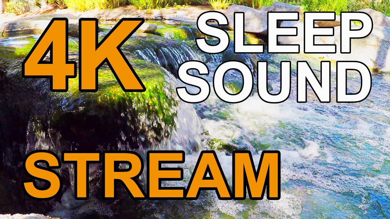 4K Soothing Creek Waterfall Sounds - ASMR CaliScapes - Relaxing Wind & Nature Sleep Sounds