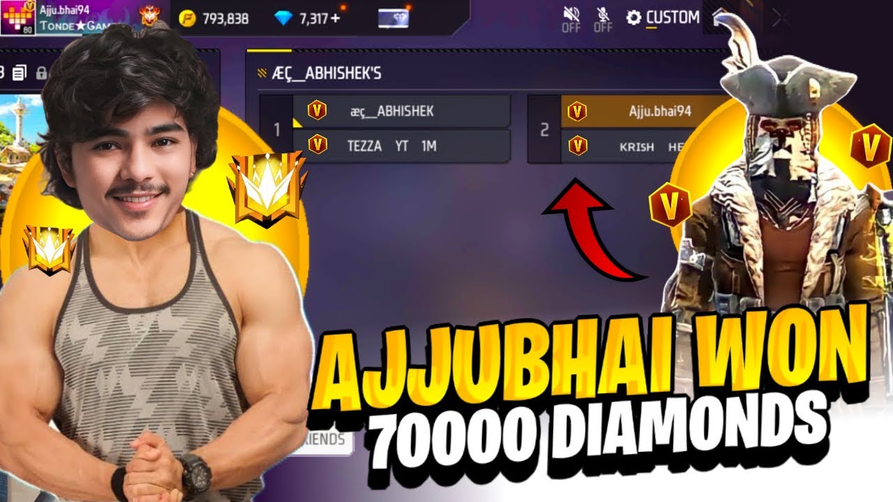 Ajjubhai win 70000 Daimonds against Best Couple Youtuber😱 They call Ajjubhai Hacker - Laka Gamer