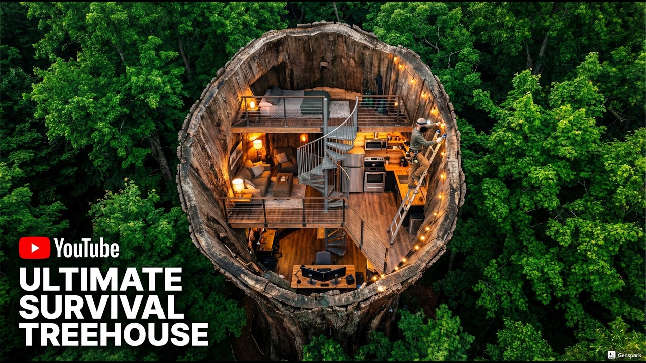 He Turned a Gigantic Hollow Tree Into a Modern Survival Home—Faceless and Alone