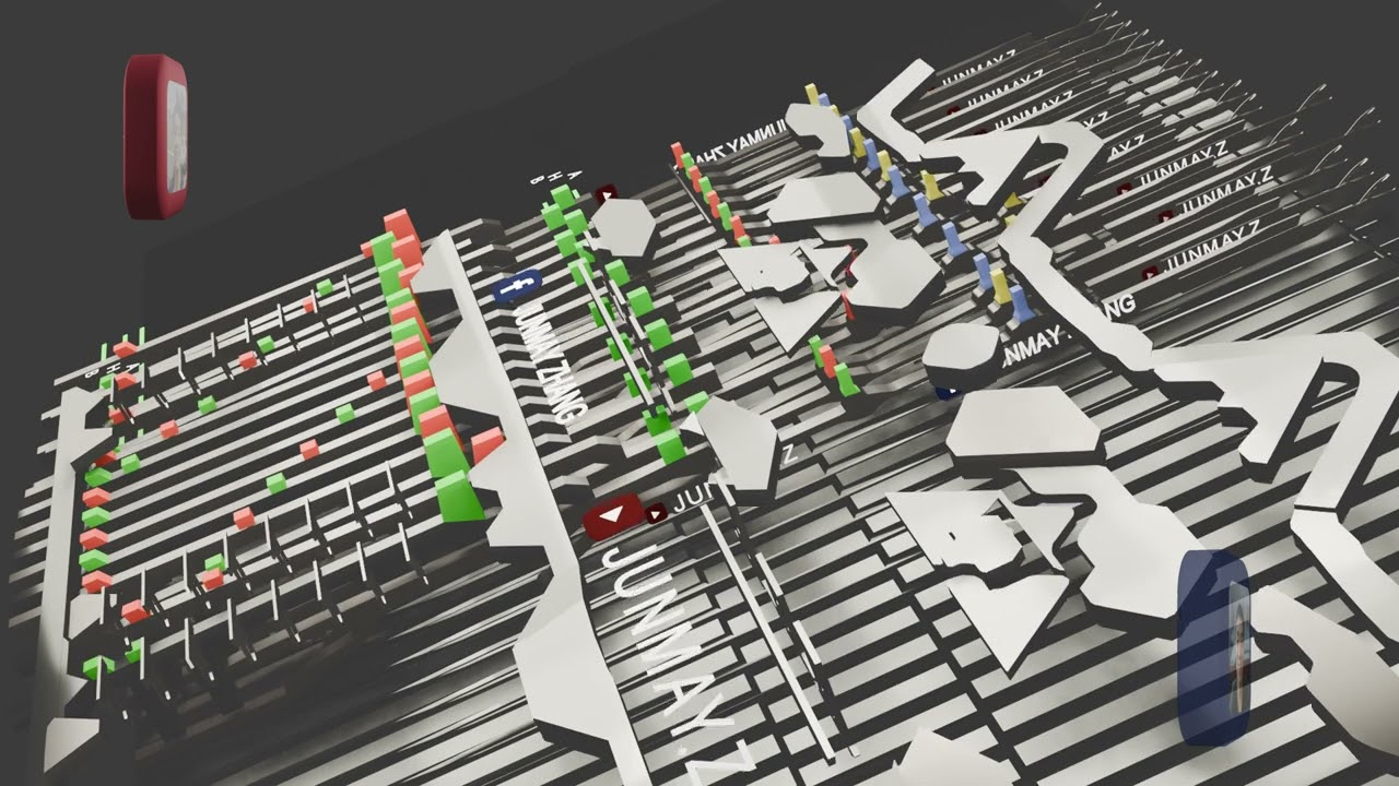 sweeping view of mechanical principle of flat knitting machine （knitting ＆ float）16 needles
