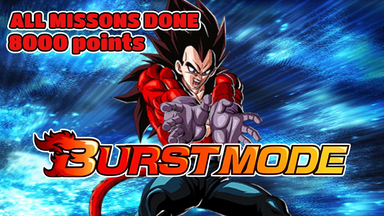 HYBRID SAIYANS IS SO FUN - SSJ4 VEGETA BURST MODE- ALL MISSIONS DONE 8000 POINTS - DBZ DOKKAN BATTLE