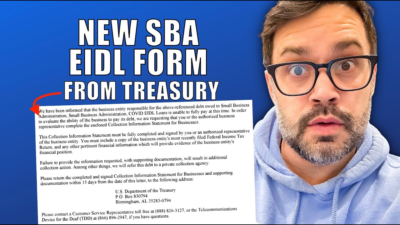 New SBA EIDL Form From Treasury