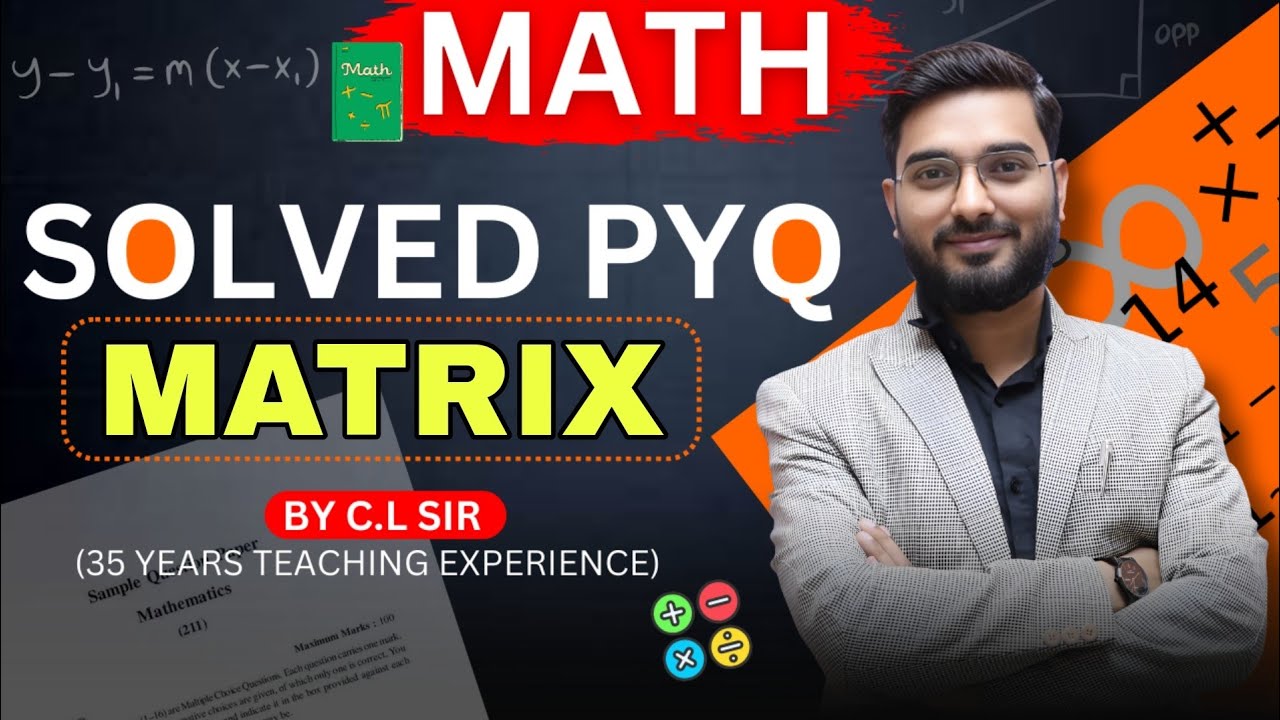 Nios 12th Math- Matrix Solved PYQ Explained | Last-Minute Prep to Score 90%+