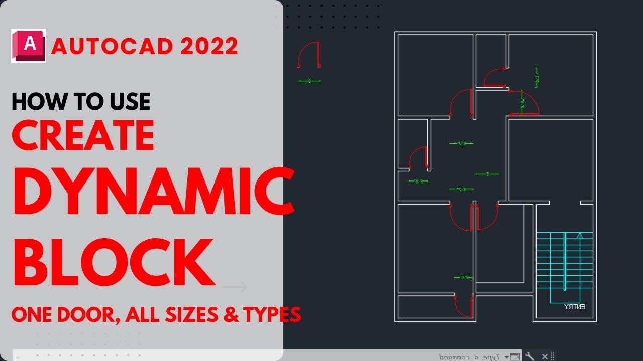 AutoCAD Dynamic Block Explained  One Door for All Floor Plans