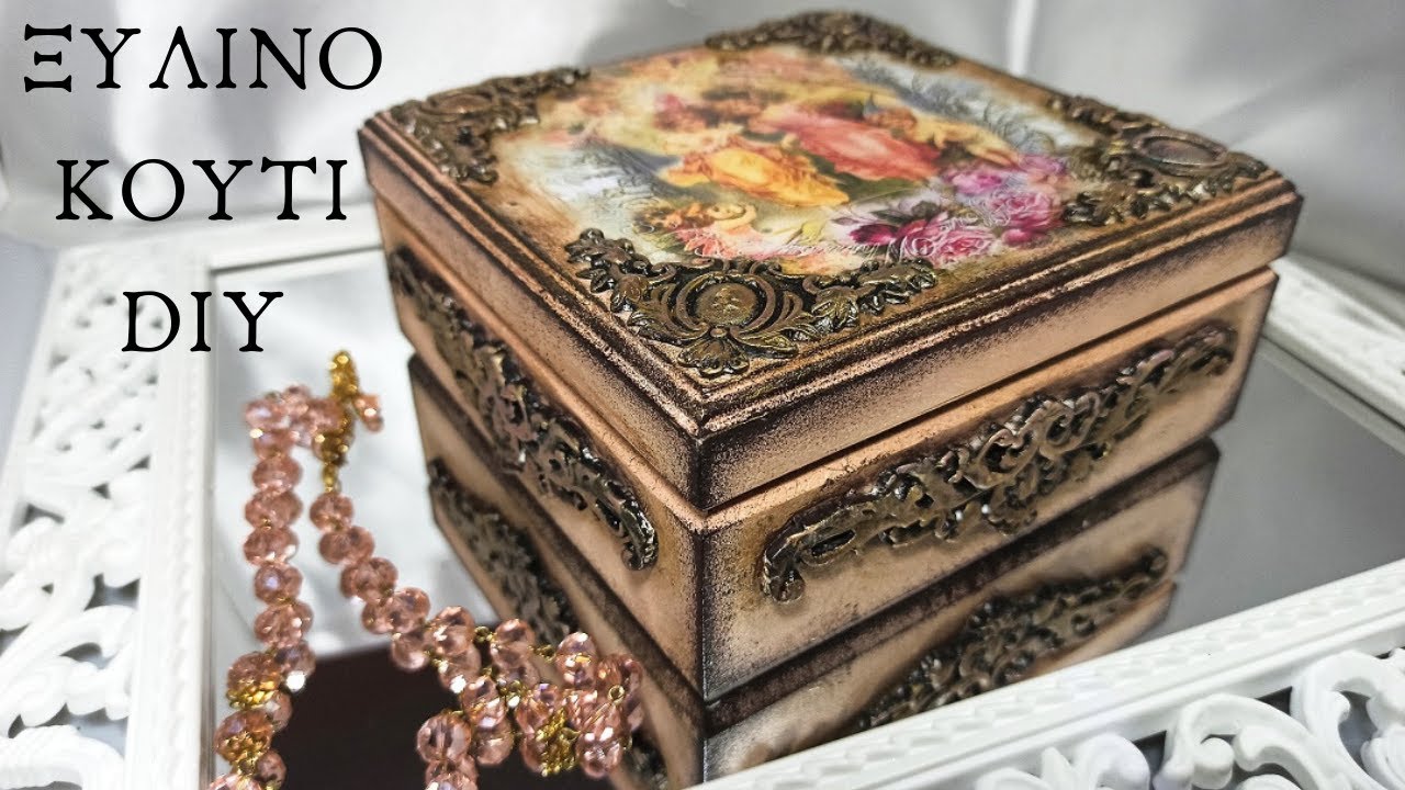 DIY Elegantly decorated decoupage wooden box