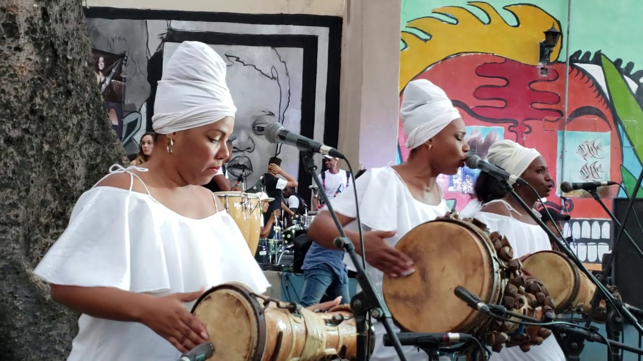 Cuban women bata drumming