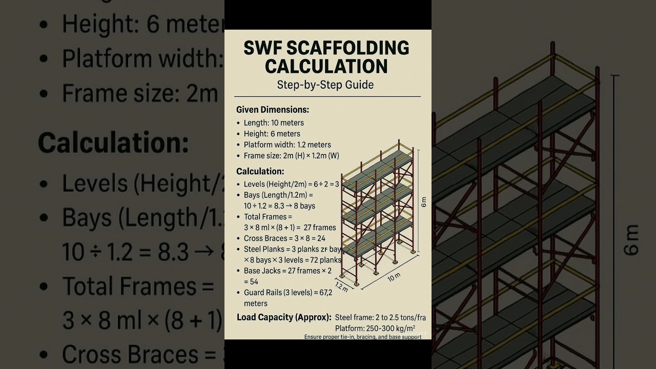 Basic Knowledge for Civil Engineering | Scaffolding Calculation | #Shorts #Construction