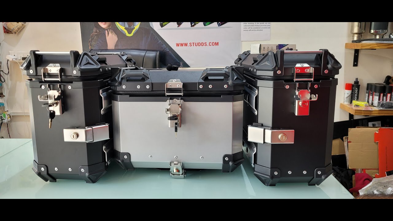 Cheapest aluminium top box and pannier (side box) with complate fitting.