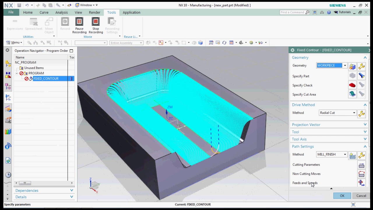 13 NX CAM   Fixed Contour Operation