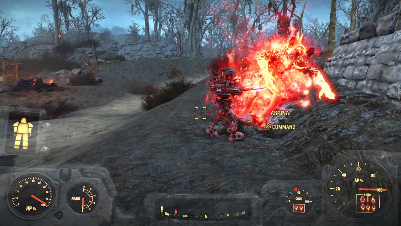 Aspina vs. 2 Chameleon Deathclaws