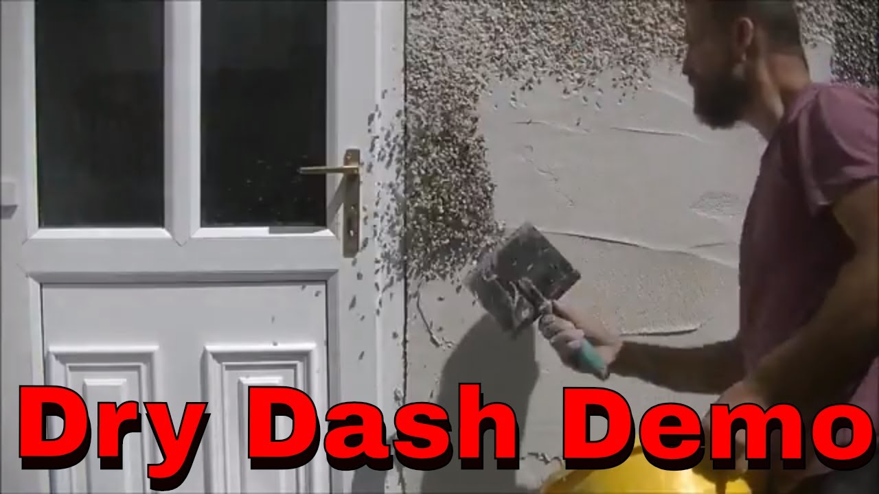HOW I PATCH DRY DASH RENDER,ROUGHCAST,PEBBLE DASH DEMO PART 1