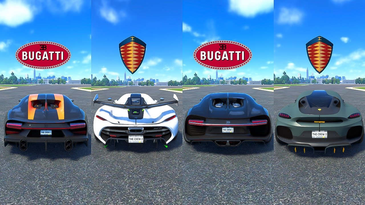 THE CREW 2 - Koenigsegg Jesko Vs Bugatti Chiron SS 300+ Vs Koenigsegg Gemera Vs Bugatti Chiron