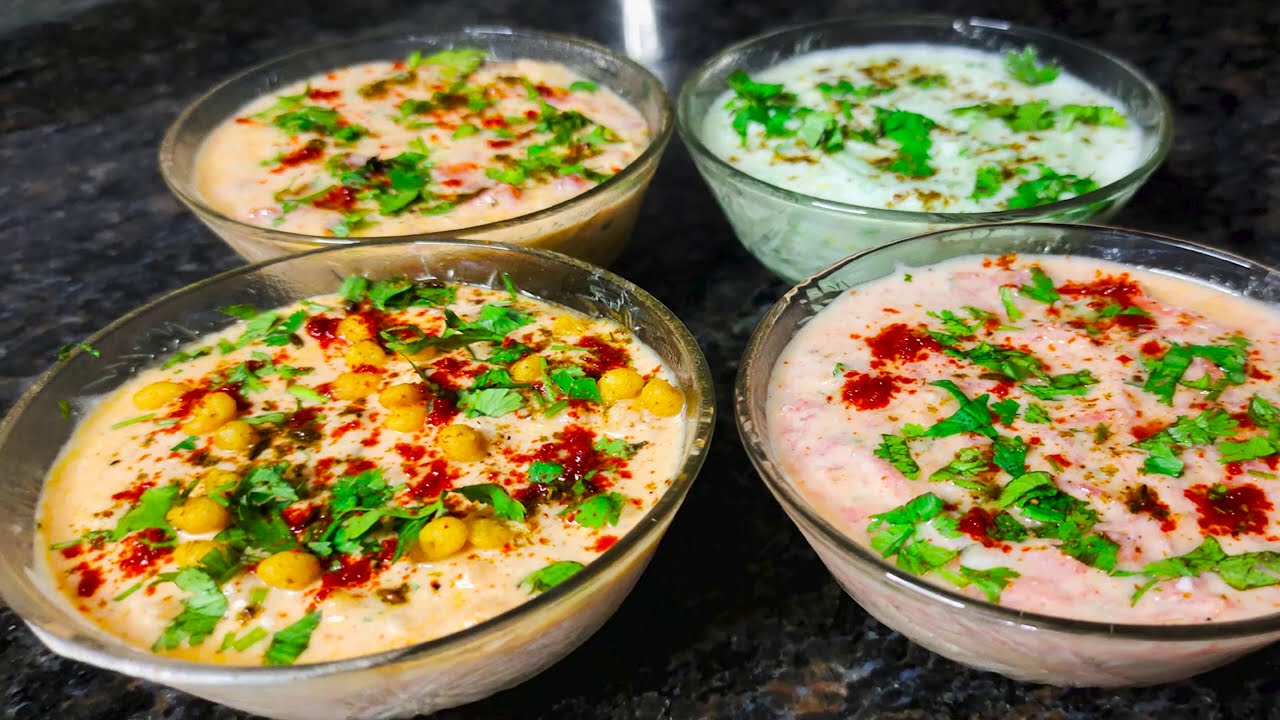 શાકની પણ જરુર ના પડે એવા 4 ટેસ્ટી અને હેલ્ધી રાઈતા | Raita Recipe | Shreejifood