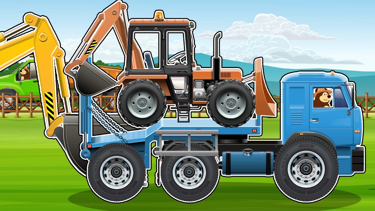 Giant BACKHOE Tractor Loaded on Heavy Transport Truck 🚜 | Farm Animal Life