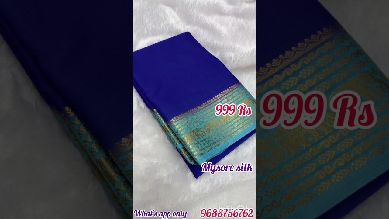 Mysore silk sarees with Blouse offer sale 999 Rs ship Extra online payment only what'sapp 9688756762
