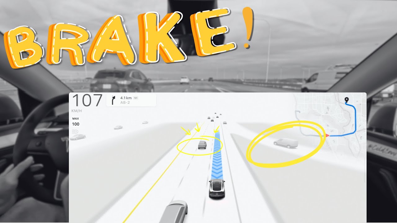 Tesla Full Self Driving Phantom Braking!  FSD V12.5.6.3