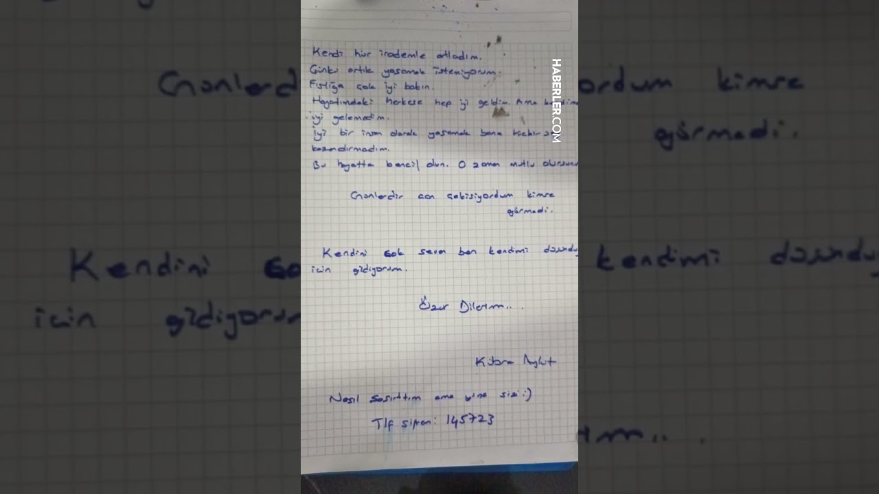 İntihar Eden Fenomen K&uuml;bra Aykut'un Veda Mektubu Ortaya &Ccedil;ıktı